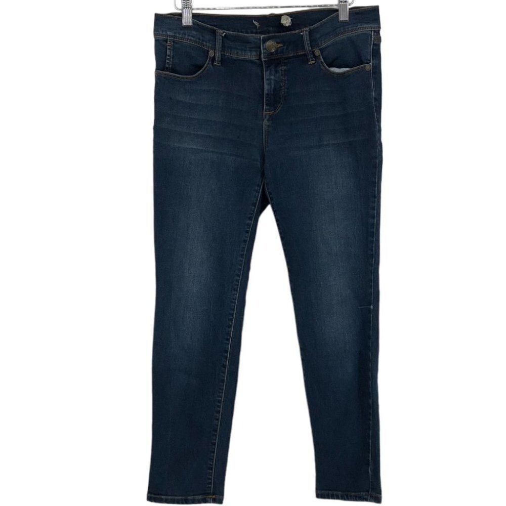 Free People denim-blue cropped skinny jeans 29W